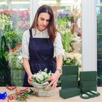 Aneco 24 Pieces Floral Foam Blocks with 6 Rolls Floral Tape 5.5''L x 3.1''W x 1.8''H Green Square Flower Foams Flower Arrangements Supplies for Dry & Wet Flower Wedding Home Decor and DIY Crafts