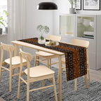 Deer Skin Table Runner Brown Fur Runner Black White Elk Deer Print Fur Western Print Cotton Linen Cottage Dinner Table Runners for Dining Room Kitchen Table Setting, 13x60 Inch