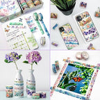 20 Rolls Washi Tape Set - Floral Butterfly Decorative Masking Tape, Adhesive Tape for Bullet Journal Supplies, Junk Journal, Diy Craft, Scrapbooking Supplies, Gift Wrapping, Party Decoration