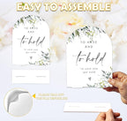 Greenery Wedding Blanket Sign, 6 x 8 Inch White Arch Acrylic Wedding Sign with Holder, Wedding Sign for Ceremony and Reception, Wedding Decoration, Wedding Supplies - LY30