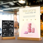 Acrylic Sign Holder with Wood Base 8.5x11 Inch Vertical and Slant Displays (2 Pack 8.5*11")