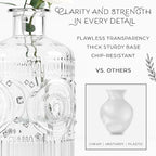 Gather & Bloom Creations 5 Piece Mini Bud Vase Set – Clear Glass Small Vases in Unique Shapes & Sizes for Flowers, Fairy Lights, Wedding Table Centerpieces, Vintage-Inspired Home Décor