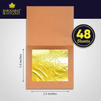 Barnabas Blattgold Edible Gold Leaf 24K - Cake Decorations, Loose Gold Leaf Sheets for Cupcakes - 1.5 inches, Interleaf of 48