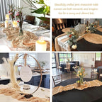 6 Pack Champagne Cheesecloth Table Runners Fall Thanksgiving Cheese Cloth Table Runner 10FT Boho Sheer Gauze Runner 35x120 Inches Long for Bridal Shower Wedding Baby Shower Party Decor