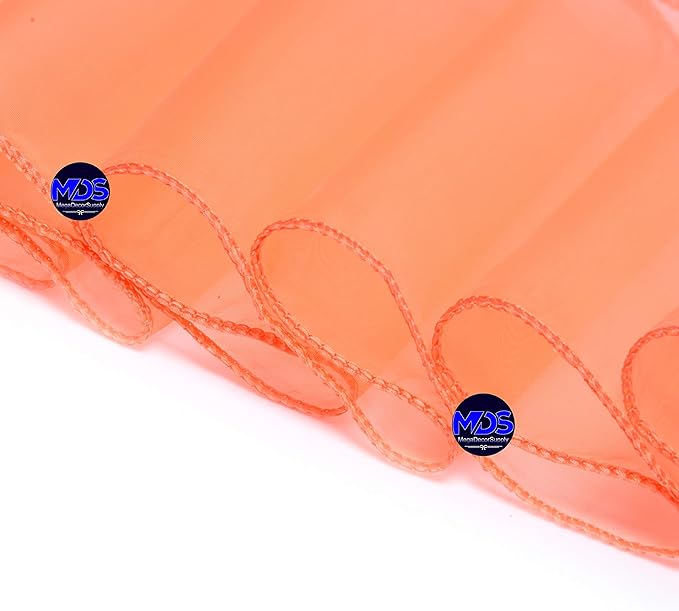 MDS Pack of 10 PCS Organza Chair Sashes Wider Dining Chair Bows Ribbon Tie Back for Wedding Party Birthday Bridal Shower Reception Event Banquet Home Chair Cover Decoration - Light Orange
