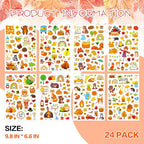 Fall Autumn Adhesive Stickers 990 Counts Woodland Pumpkin Stickers for Birthday Invitations Envelopes Decorations Party Goodie Gifts Bags Decor Water Bottle Decor Stickers