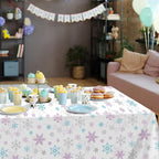 3 Pieces Christmas Snowflake Party Tablecloth Decorations,Plastic Purple and Blue Winter Wonderland Table Cover for Winter Christmas Birthday Holiday Party Decorations and Supplies,54x108 inch