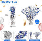 6 Pack Star Table Centerpieces for Party, Birthday Table Decorations for Kids Adults, Party Centerpieces for Tables for Wedding Baby Shower Graduation Holiday Event (Silver NavyBlue)