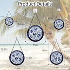 Stained Glass Window Hanging, Blue and White Abstract Flowers Sun Catcher for Door Home Decor Suncatcher Christmas Mother's Day Birthday Gifts for Women Men Mom and Nana 15 in