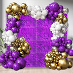 12PCS Purple Shimmer Wall Backdrop, Square Sequin Photo Backdrops Panel, Glitter Wall Background for Birthdays, Weddings, Halloween, Engagements, Disco Bachelorette Party Decoration (3FTx4FT)
