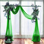 MDS Halloween Chiffon Draping Fabric - 2 Panel, 30" Wide x 30ft Long - Sheer Spooky Arbor & Canopy Drapery for Haunted House Backdrops, Party Ceilings, DIY Costumes & Themed Events - Green