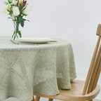 maxmill Flaxy Faux Linen Tablecloth with 2-Tone Slubby Texture Wrinkle Resistant Anti-Shrink Soft Table Cloth for Kitchen Dining Restaurant Tabletop for Event Holiday Dinner Round 70 Inch Sage