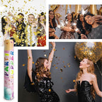 6 Pack Gold Silver Star Confetti Poppers, 12 Inch Confetti Cannon Party Poppers Shooters for Birthday, Wedding, Graduation, Anniversary, Parties, Christmas, New Year's Eve