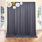 10 ft x 10 ft Wrinkle Free Charcoal Backdrop Curtain for Parties, Dark Grey Polyester Photo Backdrop Drapes for Baby Shower Wedding Engagement Birthday Party Backdrop Stand,5ft x 10ft 2 Panels