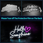 Hello Sunshine Neon Signs for Wall Decor White LED Neon Sign for Room Neon Light Sign for Wall Decor Birthday Party USB Powered