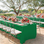 10 Pack Green Tablecloths for 6ft Rectangle Tables 60 x 102 Inch - Polyester Table Cover Stain and Wrinkle Resistant Washable Fabric Table Clothes for Wedding Party Banquet Reception Restaurant