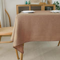 NLMUVW Linen Tablecloth Rectangle Tables 8FT, Water Resistant Textured Table Cloth Farmhouse Table Cover for Kitchen Dining Coffee, Mocha, 54 x 120 Inch