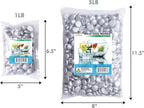 Galashield Flat Glass Marbles for Vases Silver Glass Gems Beads Pebbles Vase Filler (5 LBS, Approx. 540 PCS)