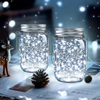 ZNYCYE Mason Jar Solar Lights for Outside, 12 Pack 30LED Fairy Lights Mason Jar Solar Lids Outdoor Waterproof String Lights with Hangers(NO Jars) for Patio Garden Yard Lawn Decoration - Cool White