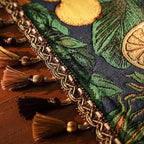 13×72 Inch Table Runner, Retro-Luxury Tassels Series for Kitchen Dining Table Holiday Decoration (Lemon Garden)