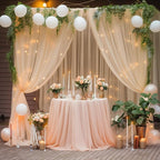 20x10 Champagne Tulle Backdrop Curtains for Parties, Sheer Backdrop Curtain Wedding Photo Backdrop Drapes for Baby Shower Photography Birthday Party