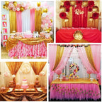 Poise3EHome Gold Sequin Backdrop Curtains,4 Panels 2FTx8FT Glitter Background for Party Birthday Party Baby Shower Wedding Christmas Thanksgiving Halloween Holiday Festival Decor