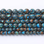 Blue Peacock Turquoise Stone Beads Gemstone Round Crystal Energy Jade Beads Stone Beads for Jewelry Making DIY Bracelet Necklace Jewelry Making 1 Strand 15.5inch 4MM
