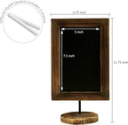 MyGift Set of 2, 12 Inch Chalkboard Sign with Burnt Wood Rectangular Frame and Round Base, Rustic Wedding Table Place Card Signage, Small Kitchen Countertop Memo Board