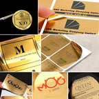 Custom Logo Stickers for Business, Personalised Logo Labels, Waterproof, Perfect for Branding & Packaging (Brushed Gold)