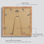 12x12 Picture Frame Set of 4 with Tempered Glass, Rustic Brown Frame Display 10x10 Pictures with Mat or 12 x 12 Without Mat, Wood Square Photo Frames for Desktop Display and Wall Mounting
