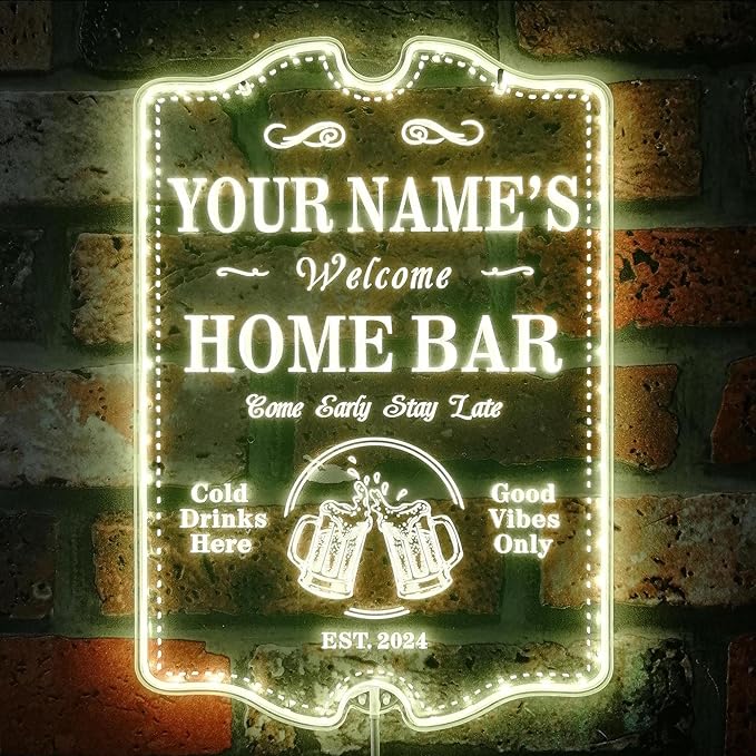 ADVPRO Personalized Your Name Home Bar RGB Dynamic Glam LED Sign - Cut-to-Edge Shape - Smart 3D Decoration - Multicolor Signage st06s32-fnd-p11c-tm-c