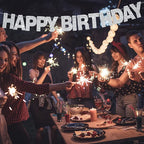 BEISHIDA 116 PCS A-Z Glitter Silver DIY Letter Banner Kit Make Your Own Banner，Including 111 Letters and Numbers 3 Rope and 2 Threading Device,Customized for Birthday Graduation Wedding Party Decor