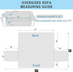 Reversible Oversized Sofa Covers Couch Cover Furniture Protector for Dogs Elastic Straps Water Resistant(XLSofa,White/White)