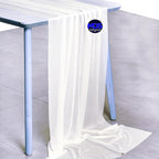 MDS 2 Pack 10ft Chiffon Table Runner 29 x 120 Inches Sheer Wedding Runner Romantic Rustic Table Runner for Wedding Decorations, Birthday Parties, Bridal Shower Party Arch Decor - Ivory