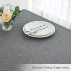 maxmill Rectangular Tablecloth Linen Texture Stain Proof Waterproof Wrinkle Free Spillproof Washable Fabric Table Cloth Farmhouse Tablecloths for Dining Room Party Holiday, 60 x 140 Inch, Dark Grey