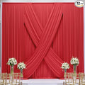 60×12ft Wrinkle Free Red Backdrop Curtain for Wedding Parties,12 Panels 5×12ft Long Soft Silky Polyester Backdrop Drapes Red Photo Back Drop Curtains for Photography Stage Christmas Background Cloth