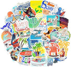 Surf Stickers for Teens Girls Boys Surfing Laptop Stickers for Water Bottles Surfboard Waterproof Vinyl Stickers Surfer Stickers Pack 50Pcs''