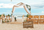 Lvydec 3 Panels Wedding Arch Draping Fabric, 30" x 20ft Mixed Color Chiffon Fabric Drapery Sheer Backdrop Curtain for Wedding Ceremony Party Decoration (Elegant Neutral)