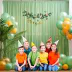 10x10 Green Tulle Backdrop Curtains for Parties, Sheer Backdrop Curtain Wedding Photo Background Drapes for Baby Shower Photography Birthday Party