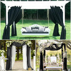 4 Panels Wedding Arch Draping Fabric 28 x 20Ft Chiffon Wedding Arch Drapes Chiffon Fabric Drape Sheer Backdrop Curtain for Weddings Party Ceremony Birthday Reception Swag Backdrop Ceiling Décor(Black)