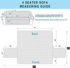 Reversible 4 Seater Sofa Cover 91 Inch Large Couch Cover Furniture Protector(Sofa XX-Large,Light Grey/Beige)