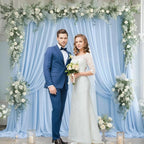 PARTISKY 20ft X 10ft Baby Blue Tulle Backdrop Curtain for Parites, Sheer Backdrop Curtains Fabric Drapes for Wedding Ceremony Arch Party Stage Decorations