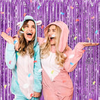 6 Pack Light Purple Foil Fringe Curtains Backdrop, 3.28 x 8.2 Ft Metallic Streamers Tinsel Curtains Background for Photo Booth, Birthday, Weddings, Carnivals, Graduation, Themed Party Decorations