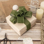 Ribbli Dark Moss Burlap Wired Ribbon,1-1/2 Inch x 10 Yard, Wired Edge Ribbon for Big Bow,Wreath,Tree Decoration,Outdoor Decoration