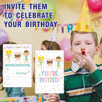 Gymnastics Birthday Party Invitation, Tumble Jump & Play Invite Cards（20 Count) With Envelopes, Fill In Style Invite Cards For Boys, Girls, Kids, Birthday Party Supplies-A46