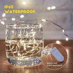 Brightown 24 Pack LED Fairy Lights Battery Operated 7 ft 20 LED String Light Waterproof Silver Wire Firefly Starry Lights for Crafts Wedding Party Bedroom (White)
