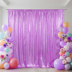 SquarePie Sequin Backdrop Curtain Not See Through Thick Glitter Background for Party 7FT x 7FT Lavender