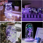 12 Pack Fairy Lights Battery Operated String Lights，7FT 20LED Waterproof Silver Wire Christmas Lights Outdoor,Firefly Mini Lights for Bedroom Party Birthday Wedding Home Decor