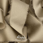 Ribbli Champagne Gold Silk Satin Ribbon 1.5 Inch x 12 Yard Handmade Frayed Chiffon Ribbon with Wooden Spool for Gift Wrapping Wedding Invitations Bridal Bouquets Home Decor