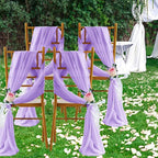 SiinvdaBZX 4 Panels Wedding Arch Draping Fabric 30" x 240" Lavender Purple Polyester Chiffon Multi-Occasion Decorative Drapery